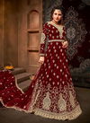 Red Colour Latest Fancy Designer Wedding Wear Heavy Net With Embroidery And Stone Work Stylish Gown Collection 2025-C